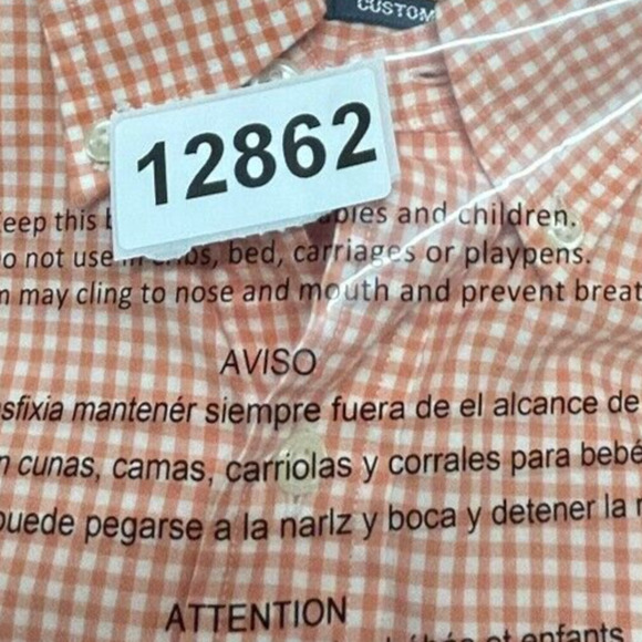 Ralph Lauren Shirt Mens XL Orange Gingham Plaid Custom Fit Long Sleeve - Picture 8 of 8